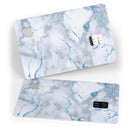 Marble & Digital Blue Frosted Foil V3 - Premium Protective Decal Skin-Kit for the Apple Credit Card