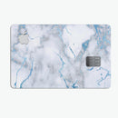 Marble & Digital Blue Frosted Foil V3 - Premium Protective Decal Skin-Kit for the Apple Credit Card