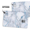 Marble & Digital Blue Frosted Foil V3 - Premium Protective Decal Skin-Kit for the Apple Credit Card
