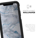 Marble & Digital Blue Frosted Foil V3 - Skin Kit for the iPhone OtterBox Cases