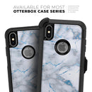 Marble & Digital Blue Frosted Foil V3 - Skin Kit for the iPhone OtterBox Cases