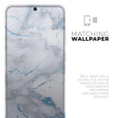 Marble & Digital Blue Frosted Foil V3 - Premium Vinyl Skin Decal for Samsung Galaxy S25 Ultra, S24, S23, S22 & All Galaxy S Models