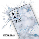 Marble & Digital Blue Frosted Foil V3 - Premium Vinyl Skin Decal for Samsung Galaxy S25 Ultra, S24, S23, S22 & All Galaxy S Models