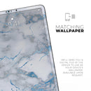 Marble & Digital Blue Frosted Foil V3 - Full Body Skin Decal for the Apple iPad Pro 12.9", 11", 10.5", 9.7", Air or Mini (All Models Available)