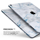 Marble & Digital Blue Frosted Foil V3 - Full Body Skin Decal for the Apple iPad Pro 12.9", 11", 10.5", 9.7", Air or Mini (All Models Available)