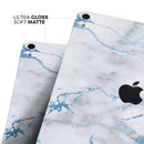 Marble & Digital Blue Frosted Foil V3 - Full Body Skin Decal for the Apple iPad Pro 12.9", 11", 10.5", 9.7", Air or Mini (All Models Available)