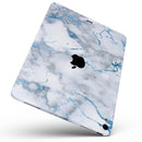 Marble & Digital Blue Frosted Foil V3 - Full Body Skin Decal for the Apple iPad Pro 12.9", 11", 10.5", 9.7", Air or Mini (All Models Available)