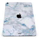 Marble & Digital Blue Frosted Foil V3 - Full Body Skin Decal for the Apple iPad Pro 12.9", 11", 10.5", 9.7", Air or Mini (All Models Available)