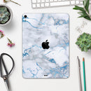 Marble & Digital Blue Frosted Foil V3 - Full Body Skin Decal for the Apple iPad Pro 12.9", 11", 10.5", 9.7", Air or Mini (All Models Available)