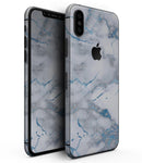 Marble & Digital Blue Frosted Foil V3 - iPhone XS MAX, XS/X, 8/8+, 7/7+, 5/5S/SE Skin-Kit (All iPhones Available)
