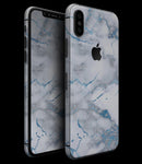 Marble & Digital Blue Frosted Foil V3 - iPhone XS MAX, XS/X, 8/8+, 7/7+, 5/5S/SE Skin-Kit (All iPhones Available)