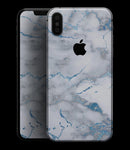 Marble & Digital Blue Frosted Foil V3 - iPhone XS MAX, XS/X, 8/8+, 7/7+, 5/5S/SE Skin-Kit (All iPhones Available)
