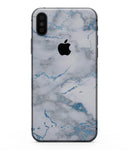 Marble & Digital Blue Frosted Foil V3 - iPhone XS MAX, XS/X, 8/8+, 7/7+, 5/5S/SE Skin-Kit (All iPhones Available)