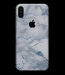 Marble & Digital Blue Frosted Foil V3 - iPhone XS MAX, XS/X, 8/8+, 7/7+, 5/5S/SE Skin-Kit (All iPhones Available)