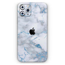 Marble & Digital Blue Frosted Foil V3 - Protective Skin Wrap & Decal – Compatible with iPhone SE to iPhone 17 Pro Max (All Models)