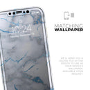 Marble & Digital Blue Frosted Foil V3 - Protective Skin Wrap & Decal – Compatible with iPhone SE to iPhone 17 Pro Max (All Models)