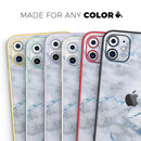 Marble & Digital Blue Frosted Foil V3 - Protective Skin Wrap & Decal – Compatible with iPhone SE to iPhone 17 Pro Max (All Models)