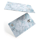 Marble & Digital Blue Frosted Foil V4 - Premium Protective Decal Skin-Kit for the Apple Credit Card