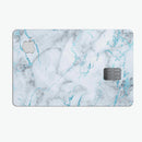 Marble & Digital Blue Frosted Foil V4 - Premium Protective Decal Skin-Kit for the Apple Credit Card