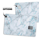 Marble & Digital Blue Frosted Foil V4 - Premium Protective Decal Skin-Kit for the Apple Credit Card