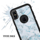 Marble & Digital Blue Frosted Foil V4 - Skin Kit for the iPhone OtterBox Cases
