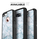 Marble & Digital Blue Frosted Foil V4 - Skin Kit for the iPhone OtterBox Cases