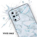 Marble & Digital Blue Frosted Foil V4 - Premium Vinyl Skin Decal for Samsung Galaxy S25 Ultra, S24, S23, S22 & All Galaxy S Models
