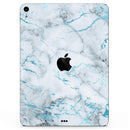 Marble & Digital Blue Frosted Foil V4 - Full Body Skin Decal for the Apple iPad Pro 12.9", 11", 10.5", 9.7", Air or Mini (All Models Available)