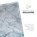 Marble & Digital Blue Frosted Foil V4 - Full Body Skin Decal for the Apple iPad Pro 12.9", 11", 10.5", 9.7", Air or Mini (All Models Available)
