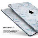 Marble & Digital Blue Frosted Foil V4 - Full Body Skin Decal for the Apple iPad Pro 12.9", 11", 10.5", 9.7", Air or Mini (All Models Available)
