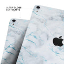 Marble & Digital Blue Frosted Foil V4 - Full Body Skin Decal for the Apple iPad Pro 12.9", 11", 10.5", 9.7", Air or Mini (All Models Available)