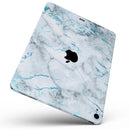 Marble & Digital Blue Frosted Foil V4 - Full Body Skin Decal for the Apple iPad Pro 12.9", 11", 10.5", 9.7", Air or Mini (All Models Available)