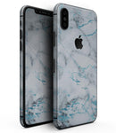 Marble & Digital Blue Frosted Foil V4 - iPhone XS MAX, XS/X, 8/8+, 7/7+, 5/5S/SE Skin-Kit (All iPhones Available)