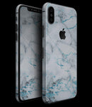 Marble & Digital Blue Frosted Foil V4 - iPhone XS MAX, XS/X, 8/8+, 7/7+, 5/5S/SE Skin-Kit (All iPhones Available)
