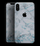 Marble & Digital Blue Frosted Foil V4 - iPhone XS MAX, XS/X, 8/8+, 7/7+, 5/5S/SE Skin-Kit (All iPhones Available)