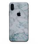 Marble & Digital Blue Frosted Foil V4 - iPhone XS MAX, XS/X, 8/8+, 7/7+, 5/5S/SE Skin-Kit (All iPhones Available)