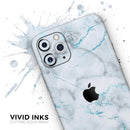 Marble & Digital Blue Frosted Foil V4 - Protective Skin Wrap & Decal – Compatible with iPhone SE to iPhone 17 Pro Max (All Models)