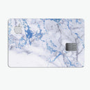 Marble & Digital Blue Frosted Foil V5 - Premium Protective Decal Skin-Kit for the Apple Credit Card