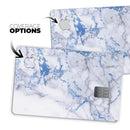 Marble & Digital Blue Frosted Foil V5 - Premium Protective Decal Skin-Kit for the Apple Credit Card