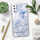 Marble & Digital Blue Frosted Foil V5 - Premium Vinyl Skin Decal for Samsung Galaxy S25 Ultra, S24, S23, S22 & All Galaxy S Models