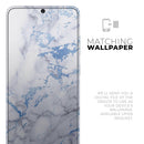 Marble & Digital Blue Frosted Foil V5 - Premium Vinyl Skin Decal for Samsung Galaxy S25 Ultra, S24, S23, S22 & All Galaxy S Models