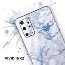 Marble & Digital Blue Frosted Foil V5 - Premium Vinyl Skin Decal for Samsung Galaxy S25 Ultra, S24, S23, S22 & All Galaxy S Models