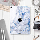 Marble & Digital Blue Frosted Foil V5 - Full Body Skin Decal for the Apple iPad Pro 12.9", 11", 10.5", 9.7", Air or Mini (All Models Available)