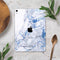 Marble & Digital Blue Frosted Foil V5 - Full Body Skin Decal for the Apple iPad Pro 12.9", 11", 10.5", 9.7", Air or Mini (All Models Available)