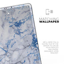 Marble & Digital Blue Frosted Foil V5 - Full Body Skin Decal for the Apple iPad Pro 12.9", 11", 10.5", 9.7", Air or Mini (All Models Available)