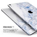 Marble & Digital Blue Frosted Foil V5 - Full Body Skin Decal for the Apple iPad Pro 12.9", 11", 10.5", 9.7", Air or Mini (All Models Available)