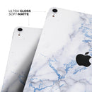 Marble & Digital Blue Frosted Foil V5 - Full Body Skin Decal for the Apple iPad Pro 12.9", 11", 10.5", 9.7", Air or Mini (All Models Available)