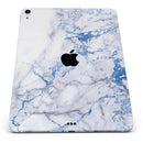 Marble & Digital Blue Frosted Foil V5 - Full Body Skin Decal for the Apple iPad Pro 12.9", 11", 10.5", 9.7", Air or Mini (All Models Available)
