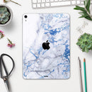 Marble & Digital Blue Frosted Foil V5 - Full Body Skin Decal for the Apple iPad Pro 12.9", 11", 10.5", 9.7", Air or Mini (All Models Available)