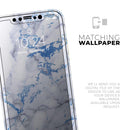 Marble & Digital Blue Frosted Foil V5 - Protective Skin Wrap & Decal – Compatible with iPhone SE to iPhone 17 Pro Max (All Models)
